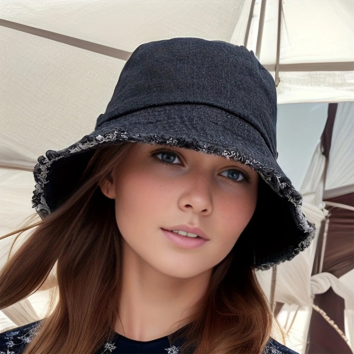 Summer Denim Fisherman Hat for Women | Trendy Breathable Bucket Hat | Beach & Vacation