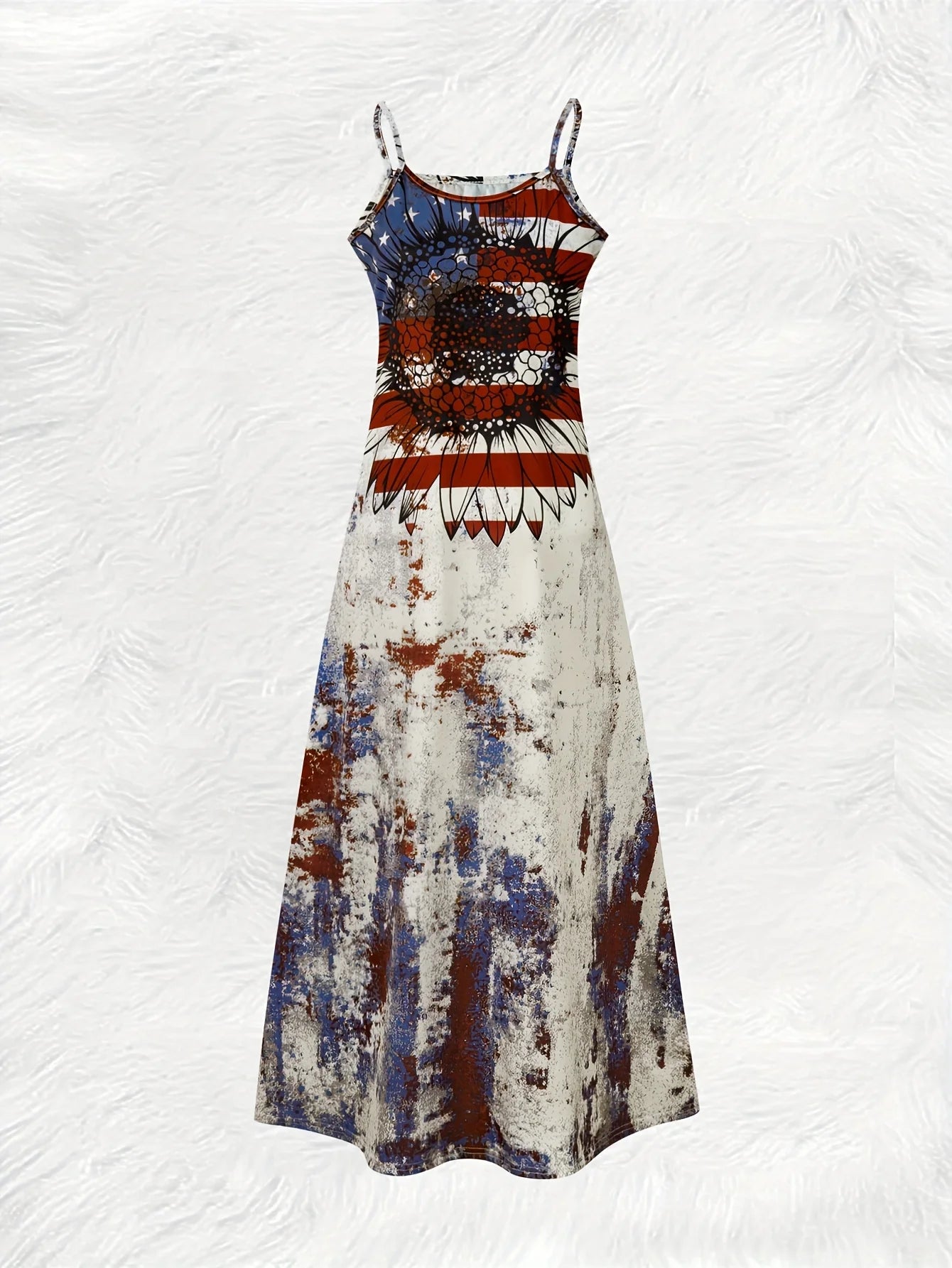 American Flag Ink-Splash Halter Maxi Dress | Women's | S–XXL