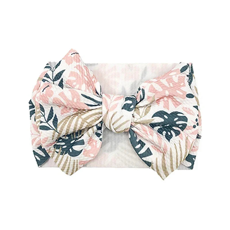 Lovely Flowers Pattern Bowknot Infant Headband Fashion Cartoon Print Bows Baby Hairband Hair Accessories Birthday Gifts