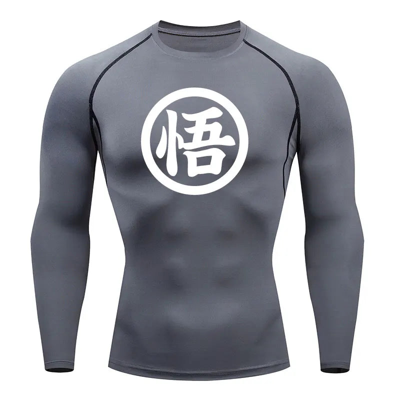 Rash Guard Jiu jitsu T-Shirt Men Boxing Jerseys Rashguard T Shirts Running Sport MMA Compression Shirts Fitness Tops Anime Print