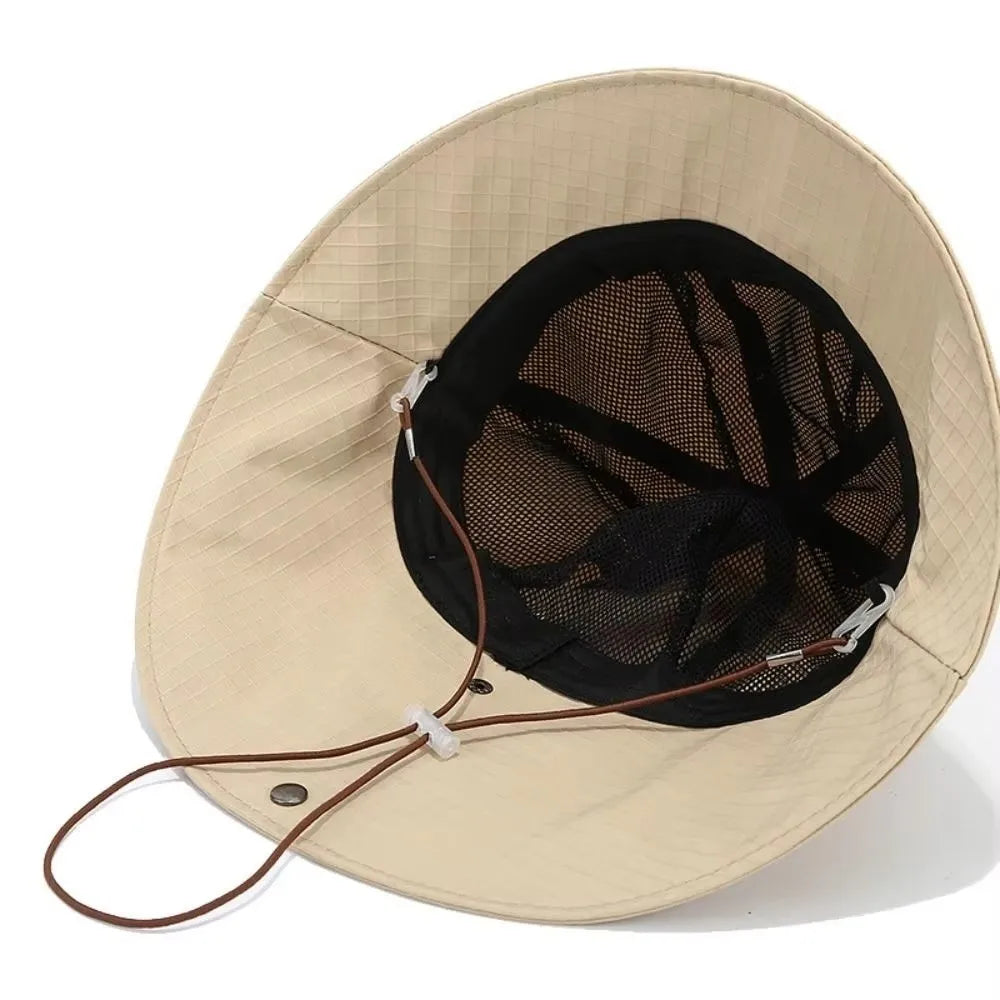 Neck-Protecting Drawstring Bucket Hat | Wide Brim UV Sun Hat | Unisex