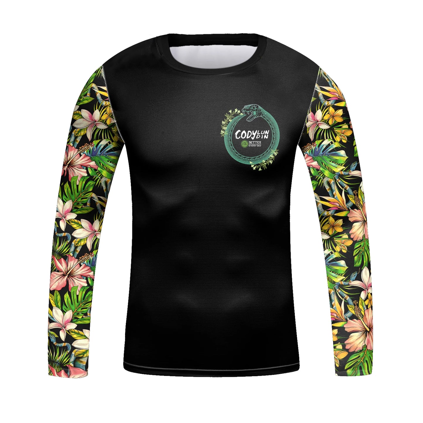 Children’s Brazilian Jiu-Jitsu Wrestling Fighting Long Sleeve Tee Shirt, 3D Transfer Printed Round Neck Compression Rash Guards