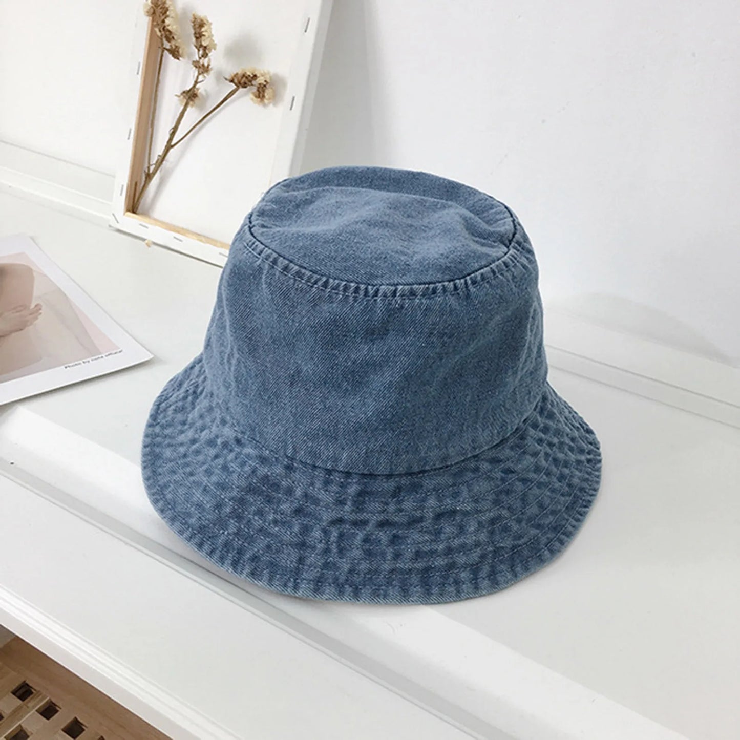 Summer Denim Fisherman Hat for Women | Trendy Breathable Bucket Hat | Beach & Vacation