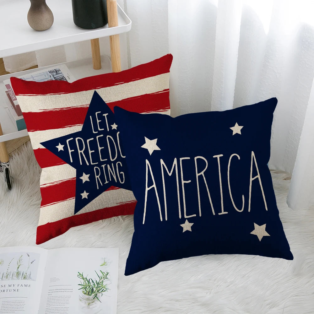 Independence Day Patriotic Throw Pillow Case | 4th of July Home Decor