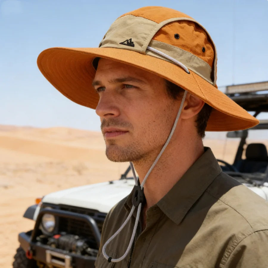 Foldable Wide-Brim Color-Block Sun Hat | UPF Protection | Unisex