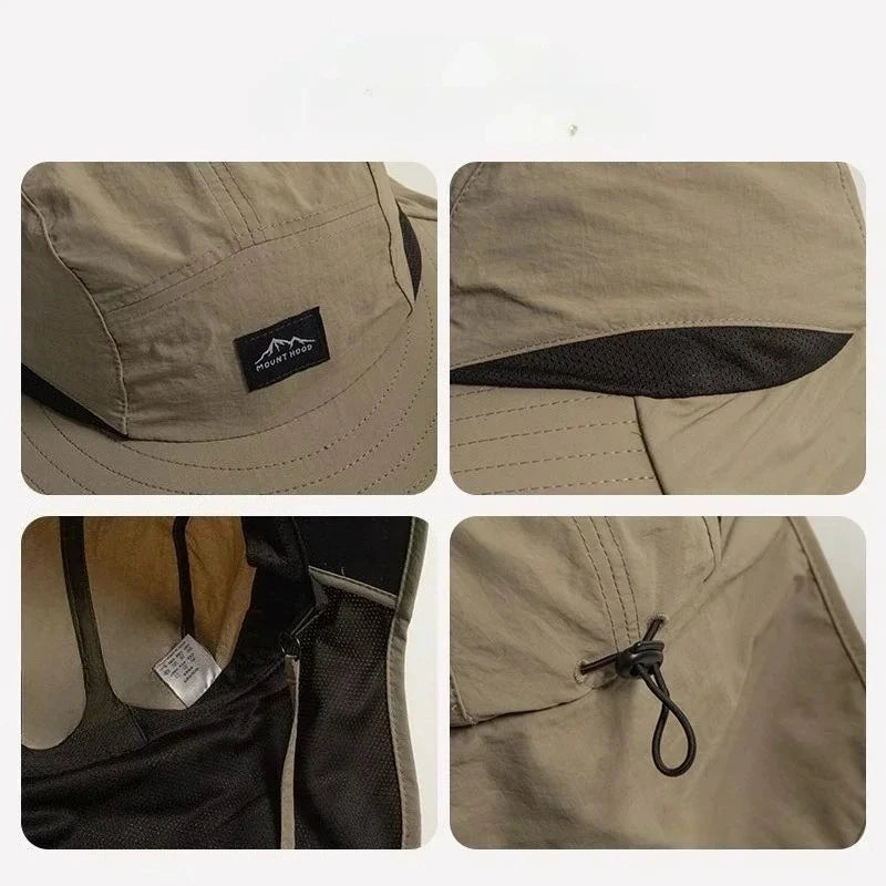 Wide Brim Neck Protection Quick-Dry Hiking Hat | Outdoor Sun Hat | Unisex
