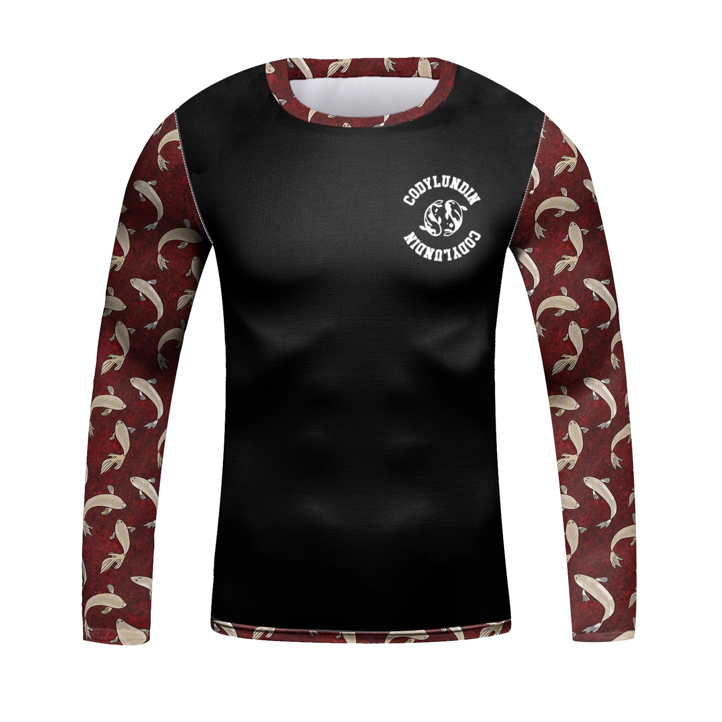 Children’s Brazilian Jiu-Jitsu Wrestling Fighting Long Sleeve Tee Shirt, 3D Transfer Printed Round Neck Compression Rash Guards