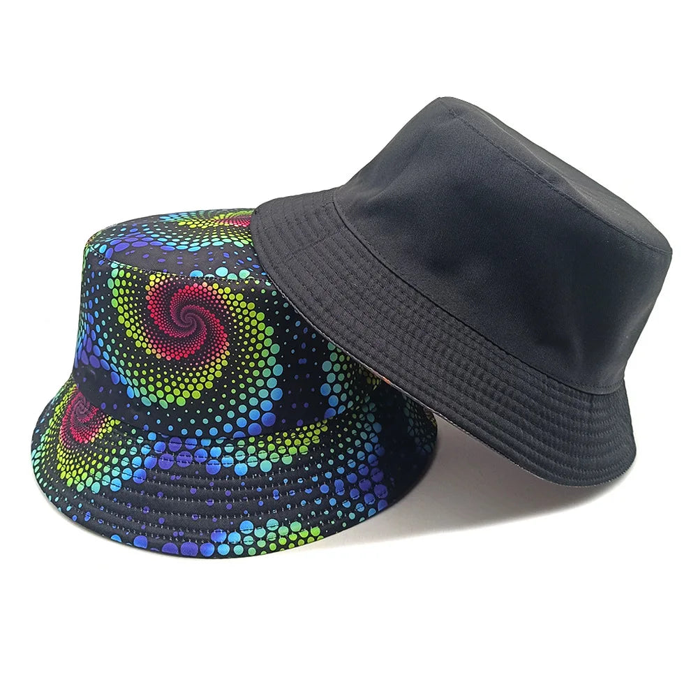 Luxury Polka Dot Pattern Bucket Hats for Women and Men Summer Sun Hat Outdoor Sunscreen Fisherman Hat Decorate Panama Reversible Hip Hop