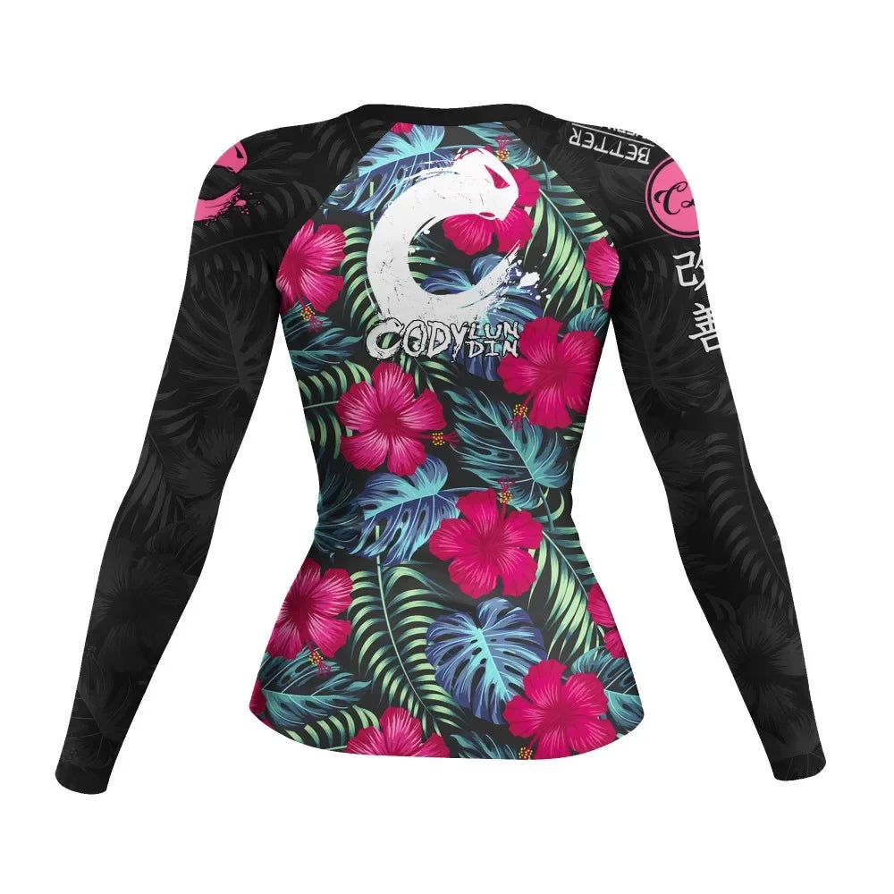 Bjj Rashguard Mma Compression T-shirt Pant Boxing Rash guard Women Muay Thai Shorts jiu jitsu Sport Yoga Tights Shirt 4pcs/Sets