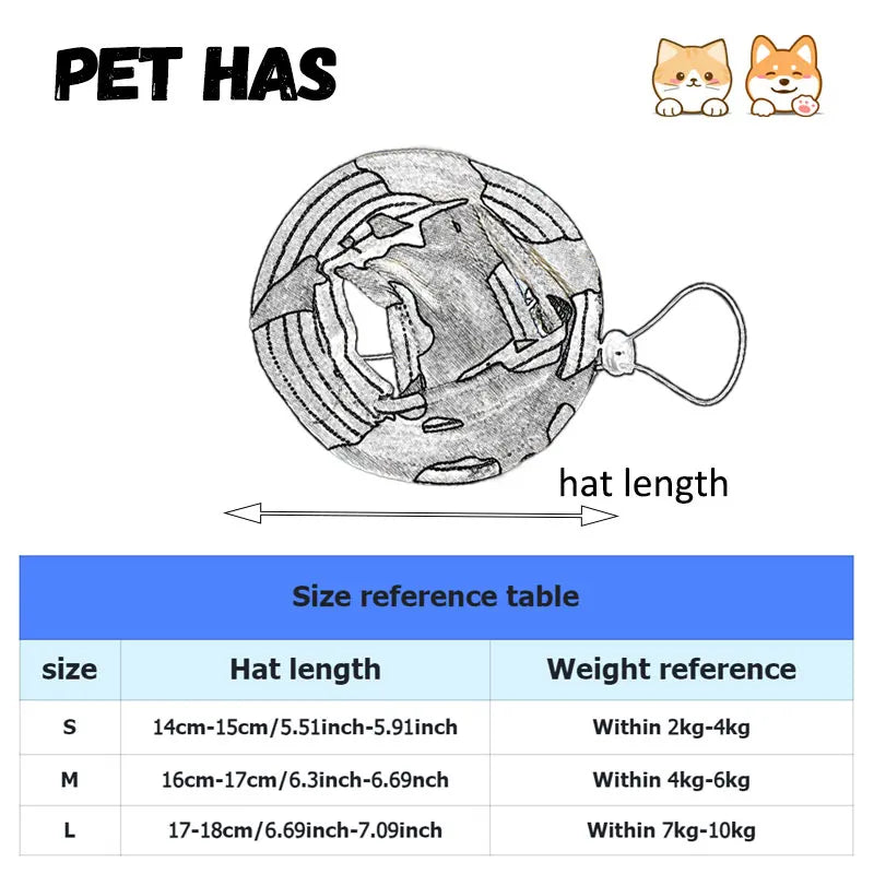 Pet Bucket Hat | Sun Hat for Small & Medium Dogs and Cats | Cute Pet Accessory