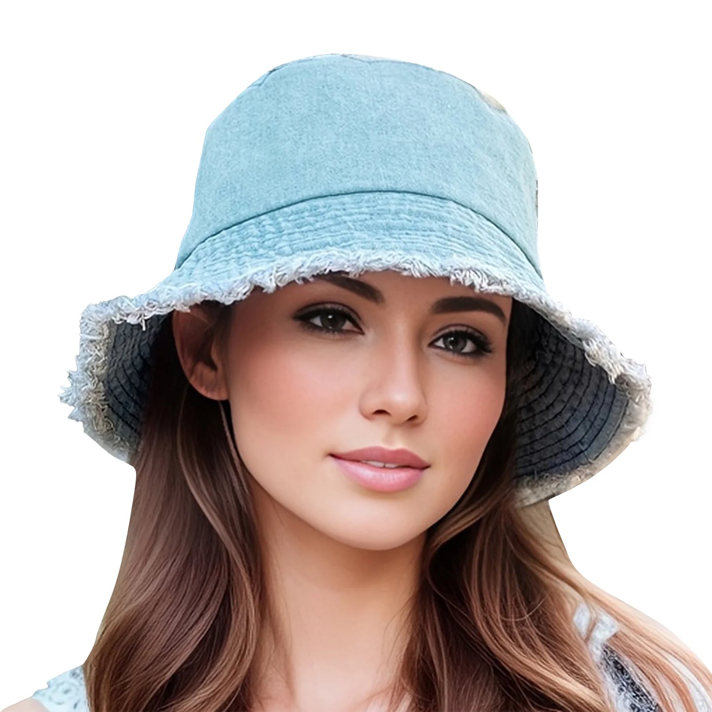 Summer Denim Fisherman Hat for Women | Trendy Breathable Bucket Hat | Beach & Vacation