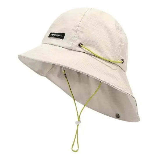 Neck-Protecting Drawstring Bucket Hat | Wide Brim UV Sun Hat | Unisex