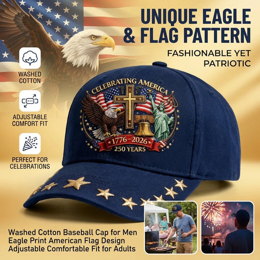1776–2026 American Flag Eagle Baseball Cap | Unisex | Adjustable